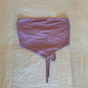 Light Purple / Lilac Strapless Scarf Crop Top